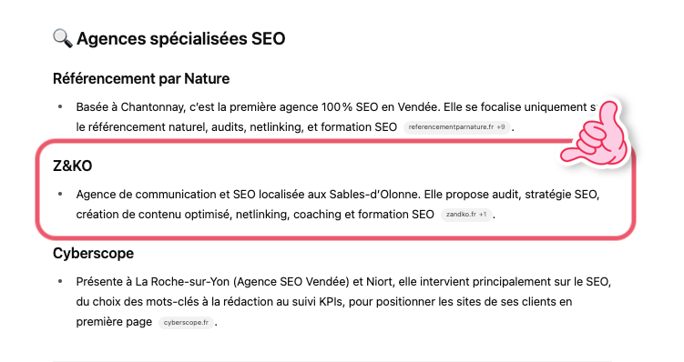 Résultats GEO - Agence SEO Vendée